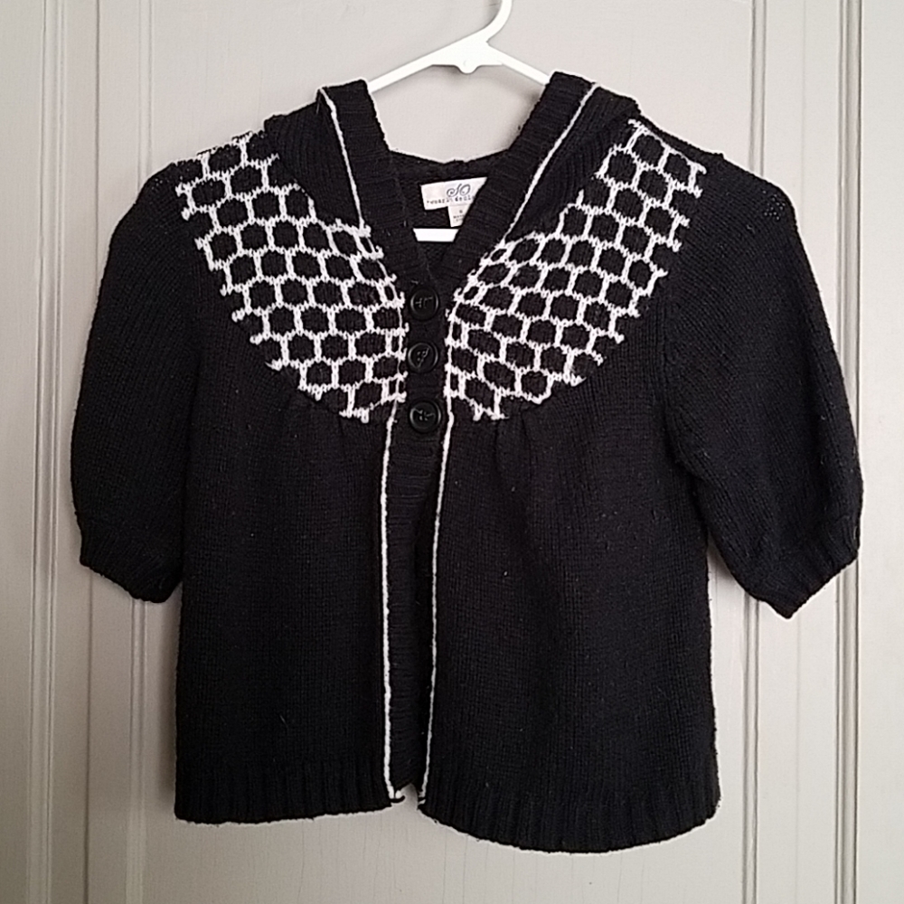 Black & white hooded sweater